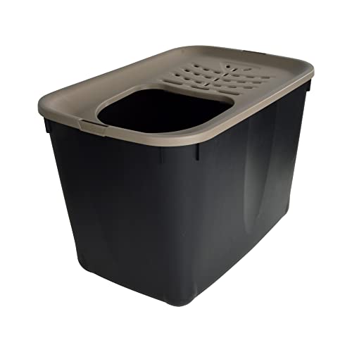 Maison de Toilette Katzentoilette, Schwarz/Taupe von 1001KDO POUR ANIMAUX