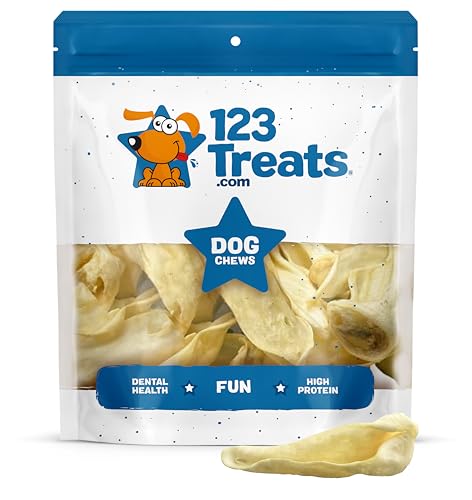 123 Treats - Lammohr-Leckerli für Hunde (30 Stück) - aus natürlich gezüchteten Lämmern, hochwertige Ohren für Hunde von 123 Treats