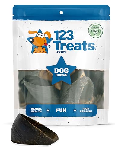 Hufe für Hunde | 100% natürliche Langlebig Dental Hundesnack aus Rindfleisch Huf | aus Free Range, Grass Fed Rind | ohne Zusatzstoffe, färben, und Chemikalien. Von 123 Treats von 123 Treats