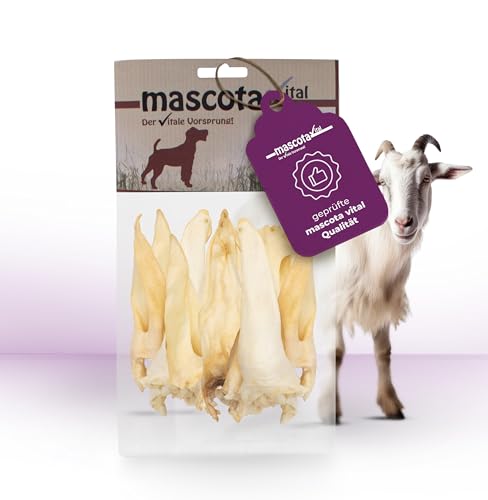 mascota vital - Ziegen-Ohren 200g - 100% Ziege, schonend getrocknet - für allergische und Sensible Hunde geeignet - Ziegenohren für Hunde - Sensible Hunde - 100% natürlich (Ziegen-Ohren 200g) von 123... Hund dabei!