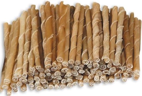 100 x Curly Sticks 13cm Natürliche Hunde Zahnbürste 6mm Curly Kaustab Dentasticks Hund von 123diepvriesvoer.nl