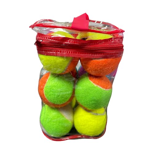 1ABOVE 12er-Pack mehrfarbige Tennisbälle für Hunde mit Tragetasche, Werfen und Apportieren, Outdoor-Übung, Wurfspiel und großer Spaß für Hunde und Welpen, Spielzeug von 1ABOVE