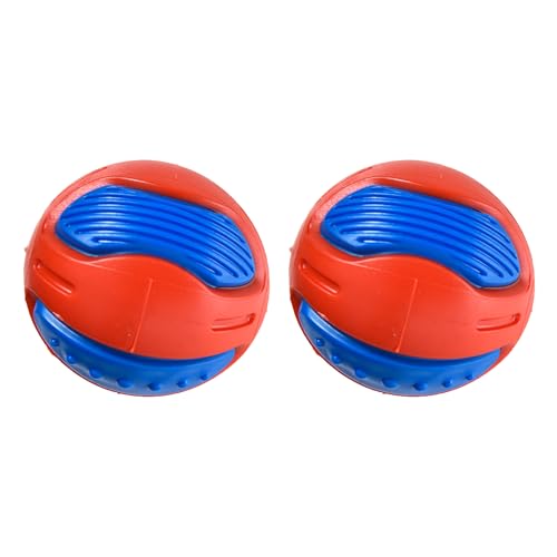 1ABOVE Quietschender Hundeball, langlebig, schwimmend, Gummi, Hundespielzeug, Zahnreinigung, Kauspielzeug, Haustier-Trainings-Launcher, kompatibles Spielzeug für Hunde, 6,3 cm Durchmesser, 2 Stück von 1ABOVE