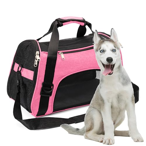 Hundetrage & Haustiertragetasche - Langlebige, wasserdichte Hundetragetaschen für kleine Hunde & Katzen (groß, Rosa) von 2 Brothers Wholesale
