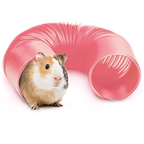 Meerschweinchentunnel und Hamsterröhren – lustige Frettchentunnel – ideales Zubehör für Rattenkäfig – zusammenklappbares Meerschweinchen-Spielzeug zur Linderung von Langeweile – Rosa von 2 Brothers Wholesale