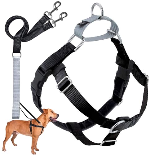 2 Hounds Design 818557022570 No-Pull Dog Harness Training Package with LeashXX-Large (1 Zoll Wide) XXLBlack von 2 Hounds Design