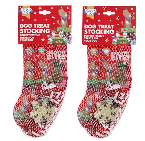 *Neu* 2 Pack Goodboy Weihnachtsstrumpf für Hunde, festliches Weihnachtsgeschenk, Spielzeug 10210 von Good Boy