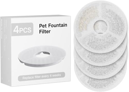 Katzenbrunnen 3 Liter Trinkbrunnen für Hunde Brunnen für Hunde Trinkbrunnen Wasser Katzen Filter Katzenbrunnen Stahl Katzenbrunnen Katzenbrunnen (Filter, 4 Filter) von 20ofJoy