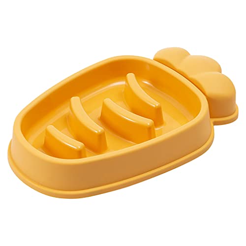 Universal Pets Slow Food Bowl PP Gesunde Tierernährung Übungsnäpfe Feeder Futterbehälter für Wohnzimmer Küche, Gelb von 22Wenbeseung