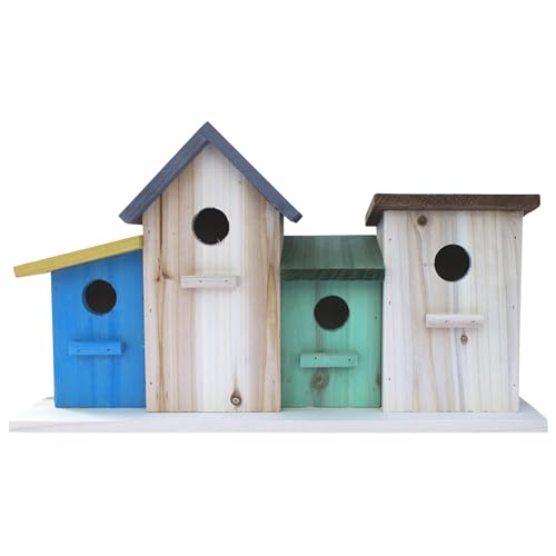 23 Bees Vogelhaus mit 4 Löchern für außen/drinnen/zum Aufhängen, Kits für Kinder & Erwachsene, dekoratives Vogelhaus & Heimdekoration, Futterstation für Vögel, Blauvögel, Zaunkönige und Küken, von 23 Bees