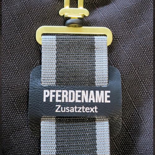 Deckenlabel für Pferdedecke Beschriftung Individuell (Schwarz) von 25 Trainingskarten