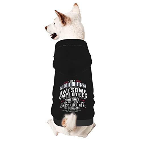 Hund Hoodie, Lustig, Ich Bin EIN Stolzer Chef Von Verdammt Großartigen Mitarbeitern Haustier Welpen Hunde Hoodie Warme Haustier Kleidung Kapuzenpullover Für Welpen Mittelgroße Hunde Katze XXL von 321