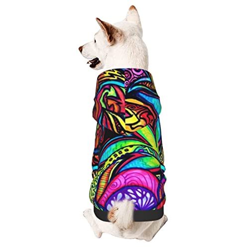Hund Hoodie, Psychedelische Krawattenfarbe Haustierbekleidung Mode Pet Bekleidung Atmungsaktiver Hundekleidung Für Welpen Mittelgroße Hunde Katze XS von 321