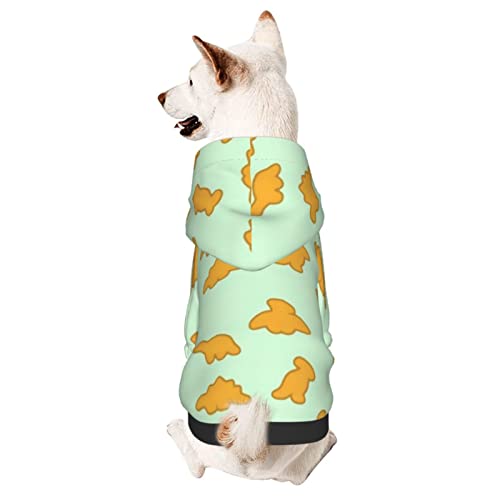 Hund Hoodie, Süße Dinosaurier Chicken Nuggets Hoodie Mode Kapuzenpullover Atmungsaktiver Hundebekleidung Für Welpen Mittelgroße Hunde Katze XXL von 321