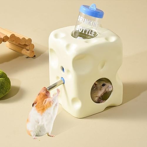 Käsehamster Wasserspender Verdecktes Keramikhaus, Hamsterhaus und Lebensraum, geeignet für Zwerghamster und Sandratten von 3BAO