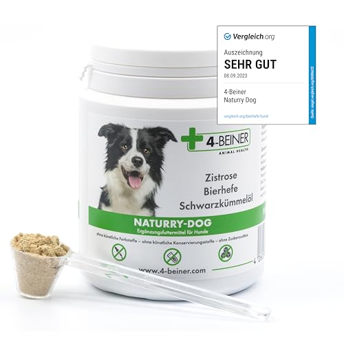 4-BEINER NATURRY-Dog – Zistrose (cistus incanus), Bierhefe und Schwarzkümmelöl für Hunde, viele natürliche Vitamine & Mineralstoffe von 4-BEINER ANIMAL HEALTH