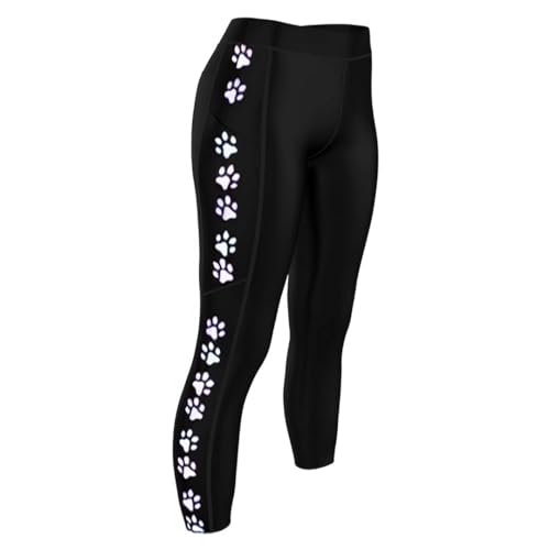 Hunde-Pflege-Leggings mit Pfotenabdruck, schwarz, X-Groß von 4+