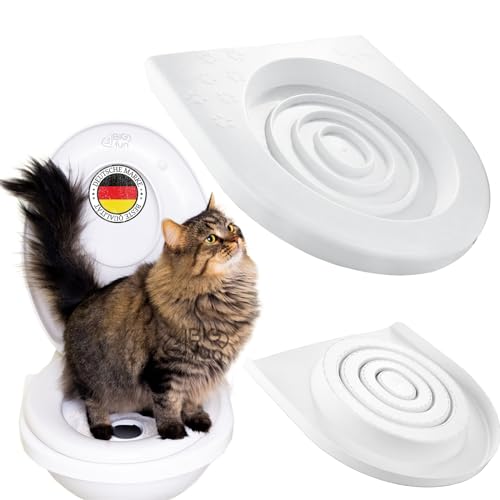 4BIG.fun Trainingssystem zum eingewöhnen Ihrer Katze an das WC Katzen WC-Sitz Toiletten Training System Katzentoilette Katzenklo Toilettensitz von 4BIG.fun