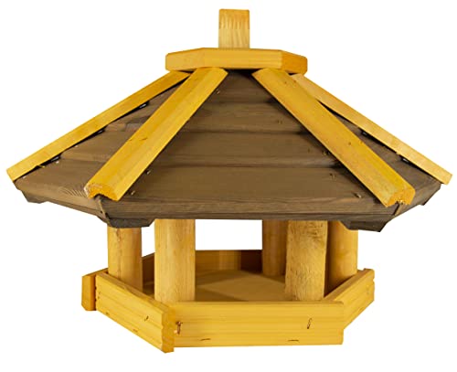 Vogelhaus zum Aufhängen - Vogelfutterhaus ohne Ständer - Futterhaus für Vögel - Vogelhäuser aus Holz - robuster Vogelhäuschen für Garten und Balkon - 30,5x31x28,5 cm von 4IQ Group