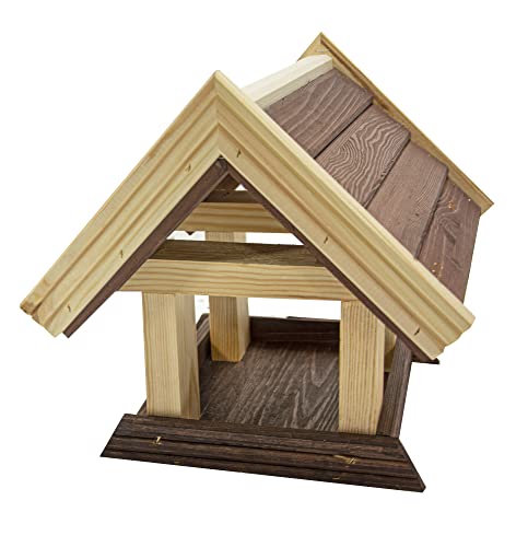 Vogelhaus zum Aufhängen - Vogelfutterhaus ohne Ständer - Futterhaus für Vögel - Vogelhäuser aus Holz - robuster Vogelhäuschen für Garten und Balkon - 31x34x30 cm von 4IQ Group