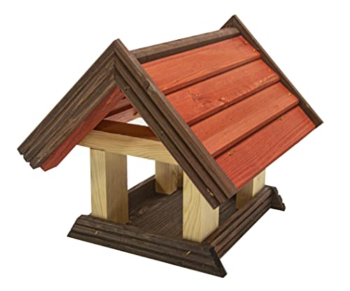 Vogelhaus zum Aufhängen - Vogelfutterhaus ohne Ständer - Futterhaus für Vögel - Vogelhäuser aus Holz - robuster Vogelhäuschen für Garten und Balkon - 31x34x30 cm von 4IQ Group