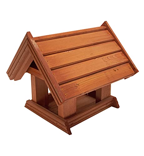 Vogelhaus zum Aufhängen - Vogelfutterhaus ohne Ständer - Futterhaus für Vögel - Vogelhäuser aus Holz - robuster Vogelhäuschen für Garten und Balkon - 31x34x30 cm von 4IQ Group