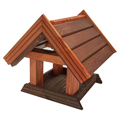 Vogelhaus zum Aufhängen - Vogelfutterhaus ohne Ständer - Futterhaus für Vögel - Vogelhäuser aus Holz - robuster Vogelhäuschen für Garten und Balkon - 31x34x30 cm von 4IQ Group