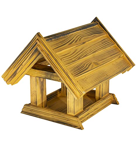 Vogelhaus zum Aufhängen - Vogelfutterhaus ohne Ständer - Futterhaus für Vögel - Vogelhäuser aus Holz - robuster Vogelhäuschen für Garten und Balkon - 31x34x30 cm von 4IQ Group