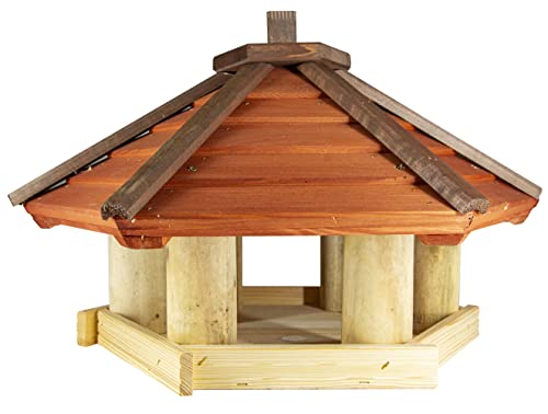 Vogelhaus zum Aufhängen - Vogelfutterhaus ohne Ständer - Futterhaus für Vögel - Vogelhäuser aus Holz - robuster Vogelhäuschen für Garten und Balkon - 35,5x44x40 cm von 4IQ Group