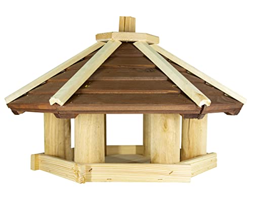 Vogelhaus zum Aufhängen - Vogelfutterhaus ohne Ständer - Futterhaus für Vögel - Vogelhäuser aus Holz - robuster Vogelhäuschen für Garten und Balkon - 35,5x44x40 cm von 4IQ Group