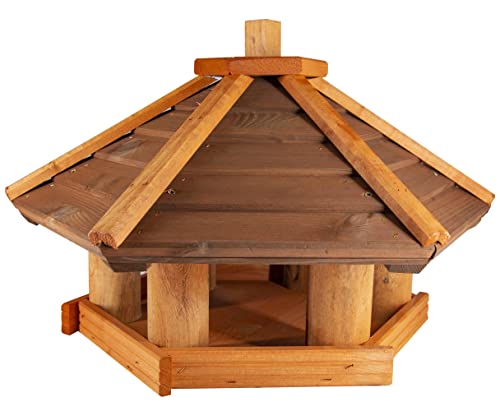 Vogelhaus zum Aufhängen - Vogelfutterhaus ohne Ständer - Futterhaus für Vögel - Vogelhäuser aus Holz - robuster Vogelhäuschen für Garten und Balkon - 35,5x44x40 cm von 4IQ Group