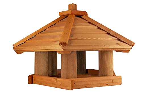 Vogelhaus zum Aufhängen - Vogelfutterhaus ohne Ständer - Futterhaus für Vögel - Vogelhäuser aus Holz - robuster Vogelhäuschen für Garten und Balkon - 35,5x44x40 cm von 4IQ Group