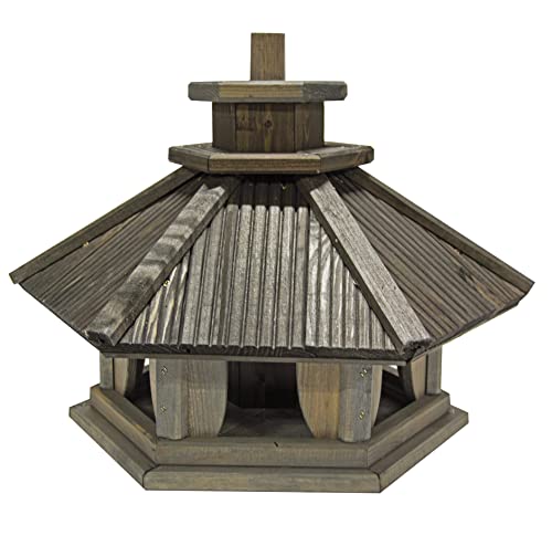 Vogelhaus zum Aufhängen - Vogelfutterhaus ohne Ständer - Futterhaus für Vögel - Vogelhäuser aus Holz - robuster Vogelhäuschen für Garten und Balkon - 38x38,5x33,5 cm von 4IQ Group