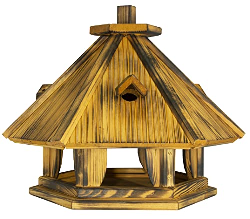 Vogelhaus zum Aufhängen - Vogelfutterhaus ohne Ständer - Futterhaus für Vögel - Vogelhäuser aus Holz - robuster Vogelhäuschen für Garten und Balkon - 40x34x39 cm von 4IQ Group