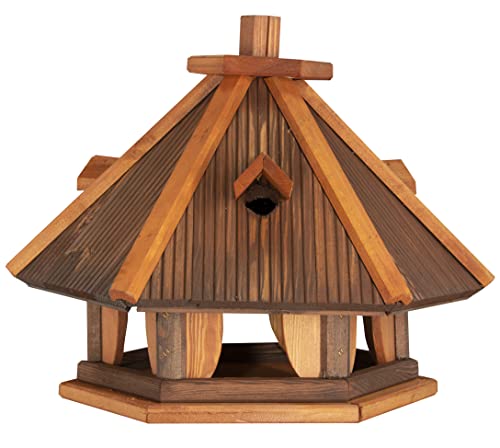 Vogelhaus zum Aufhängen - Vogelfutterhaus ohne Ständer - Futterhaus für Vögel - Vogelhäuser aus Holz - robuster Vogelhäuschen für Garten und Balkon - 40x34x39 cm von 4IQ Group