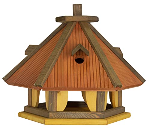 Vogelhaus zum Aufhängen - Vogelfutterhaus ohne Ständer - Futterhaus für Vögel - Vogelhäuser aus Holz - robuster Vogelhäuschen für Garten und Balkon - 40x34x39 cm von 4IQ Group