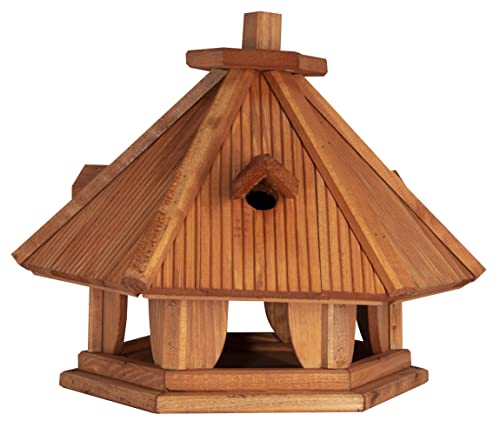 Vogelhaus zum Aufhängen - Vogelfutterhaus ohne Ständer - Futterhaus für Vögel - Vogelhäuser aus Holz - robuster Vogelhäuschen für Garten und Balkon - 40x34x39 cm von 4IQ Group