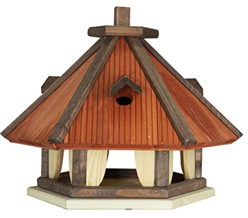 Vogelhaus zum Aufhängen - Vogelfutterhaus ohne Ständer - Futterhaus für Vögel - Vogelhäuser aus Holz - robuster Vogelhäuschen für Garten und Balkon - 40x34x39 cm von 4IQ Group