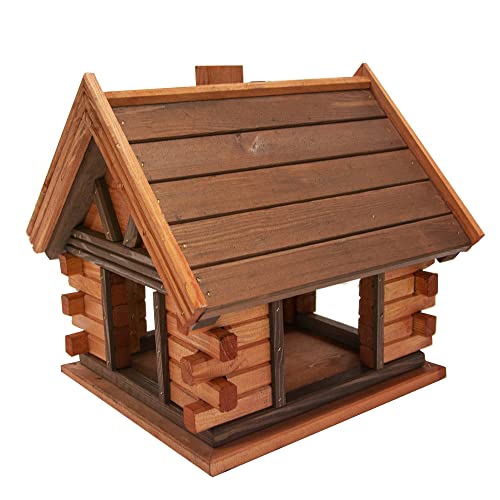 Vogelhaus zum Aufhängen - Vogelfutterhaus ohne Ständer - Futterhaus für Vögel - Vogelhäuser aus Holz - robuster Vogelhäuschen für Garten und Balkon - 40x38x38 cm von 4IQ Group