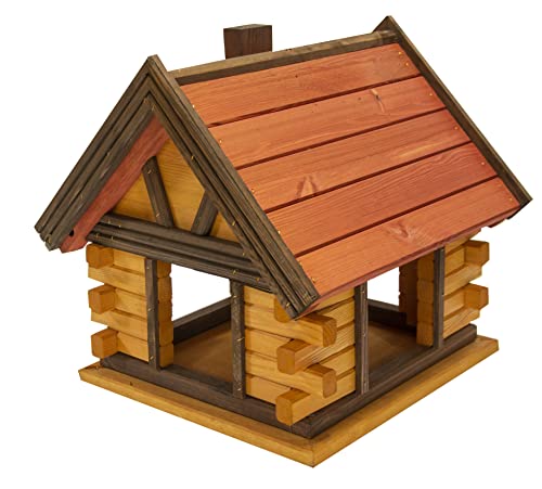 Vogelhaus zum Aufhängen - Vogelfutterhaus ohne Ständer - Futterhaus für Vögel - Vogelhäuser aus Holz - robuster Vogelhäuschen für Garten und Balkon - 40x38x38 cm von 4IQ Group