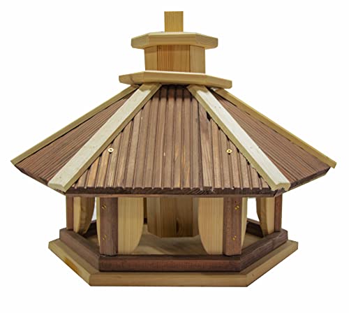 Vogelhaus zum Aufhängen - Vogelfutterhaus ohne Ständer - Futterhaus für Vögel - Vogelhäuser aus Holz - robuster Vogelhäuschen für Garten und Balkon - 42,5x43,5x38 cm von 4IQ Group