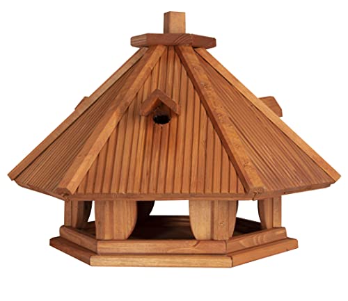 Vogelhaus zum Aufhängen - Vogelfutterhaus ohne Ständer - Futterhaus für Vögel - Vogelhäuser aus Holz - robuster Vogelhäuschen für Garten und Balkon - 42x38x44 cm von 4IQ Group