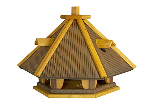 Vogelhaus zum Aufhängen - Vogelfutterhaus ohne Ständer - Futterhaus für Vögel - Vogelhäuser aus Holz - robuster Vogelhäuschen für Garten und Balkon - 42x38x44 cm von 4IQ Group