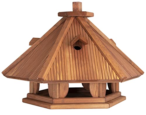 Vogelhaus zum Aufhängen - Vogelfutterhaus ohne Ständer - Futterhaus für Vögel - Vogelhäuser aus Holz - robuster Vogelhäuschen für Garten und Balkon - 42x38x44 cm von 4IQ Group