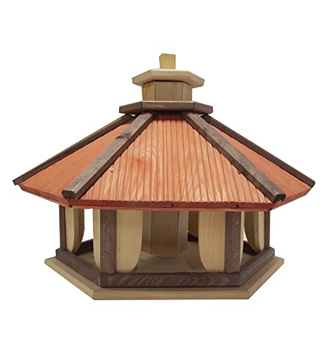 Vogelhaus zum Aufhängen - Vogelfutterhaus ohne Ständer - Futterhaus für Vögel - Vogelhäuser aus Holz - robuster Vogelhäuschen für Garten und Balkon - 43,5x49,5x43 cm von 4IQ Group