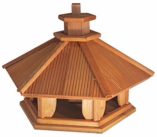 Vogelhaus zum Aufhängen - Vogelfutterhaus ohne Ständer - Futterhaus für Vögel - Vogelhäuser aus Holz - robuster Vogelhäuschen für Garten und Balkon - 43,5x49,5x43 cm von 4IQ Group