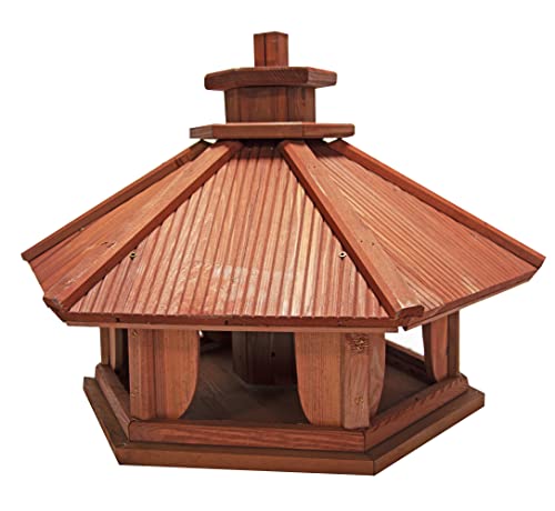 Vogelhaus zum Aufhängen - Vogelfutterhaus ohne Ständer - Futterhaus für Vögel - Vogelhäuser aus Holz - robuster Vogelhäuschen für Garten und Balkon - 43,5x49x43 cm von 4IQ Group