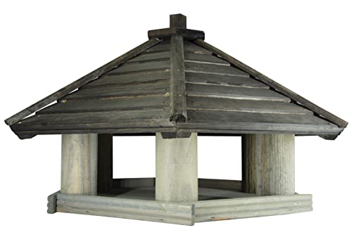 Vogelhaus zum Aufhängen - Vogelfutterhaus ohne Ständer - Futterhaus für Vögel - Vogelhäuser aus Holz - robuster Vogelhäuschen für Garten und Balkon - 43,5x60,5x54,5 cm von 4IQ Group