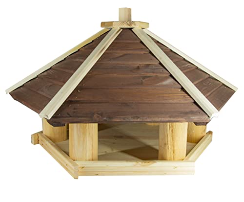 Vogelhaus zum Aufhängen - Vogelfutterhaus ohne Ständer - Futterhaus für Vögel - Vogelhäuser aus Holz - robuster Vogelhäuschen für Garten und Balkon - 43,5x60x55 cm von 4IQ Group