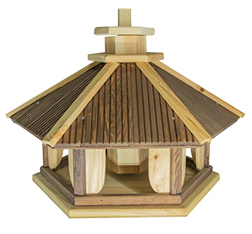 Vogelhaus zum Aufhängen - Vogelfutterhaus ohne Ständer - Futterhaus für Vögel - Vogelhäuser aus Holz - robuster Vogelhäuschen für Garten und Balkon - 43x49,5x43 cm von 4IQ Group